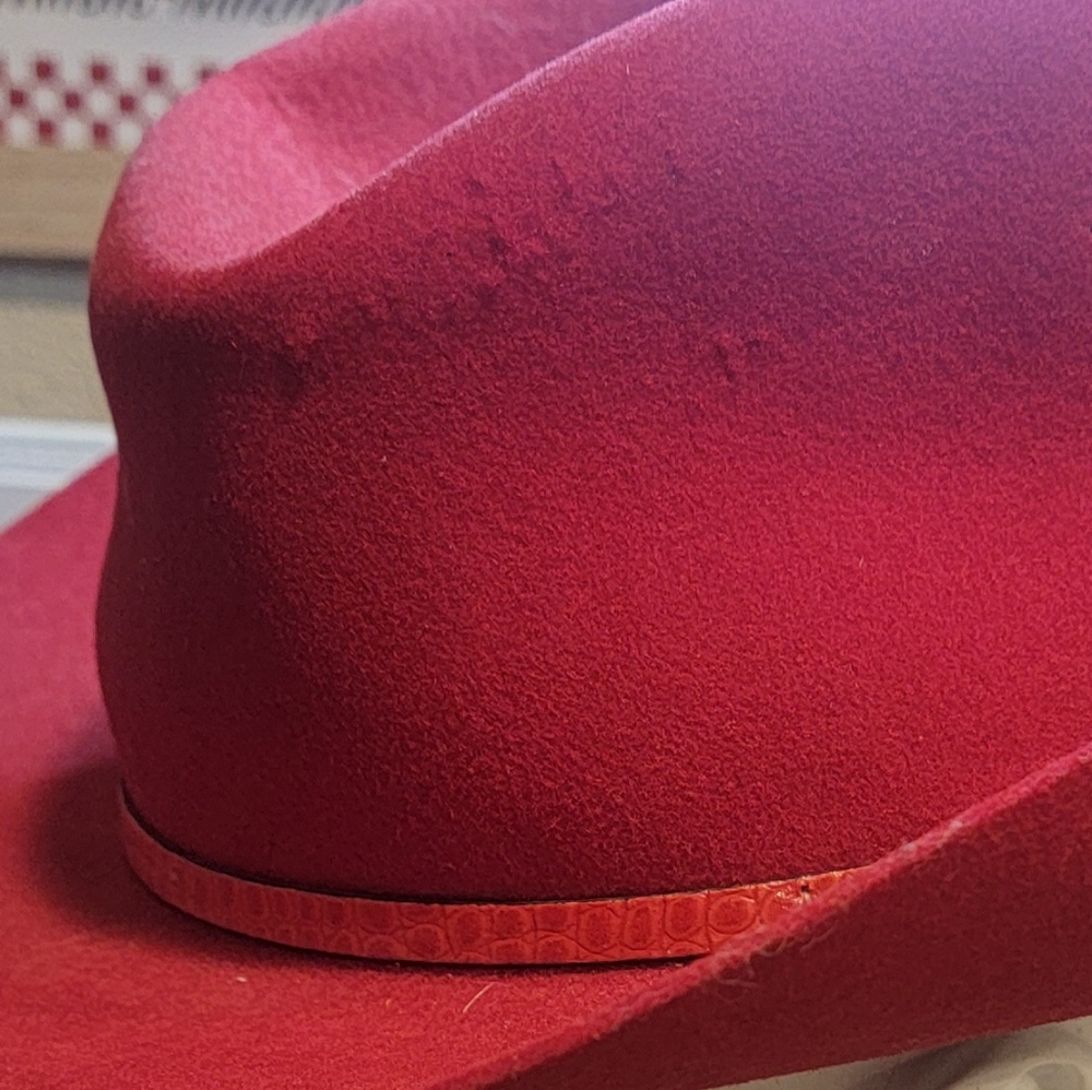Bradford By Resistol Signature Western Wool Felt Red Hat Sz 7 1/4 - Picture 16 of 17